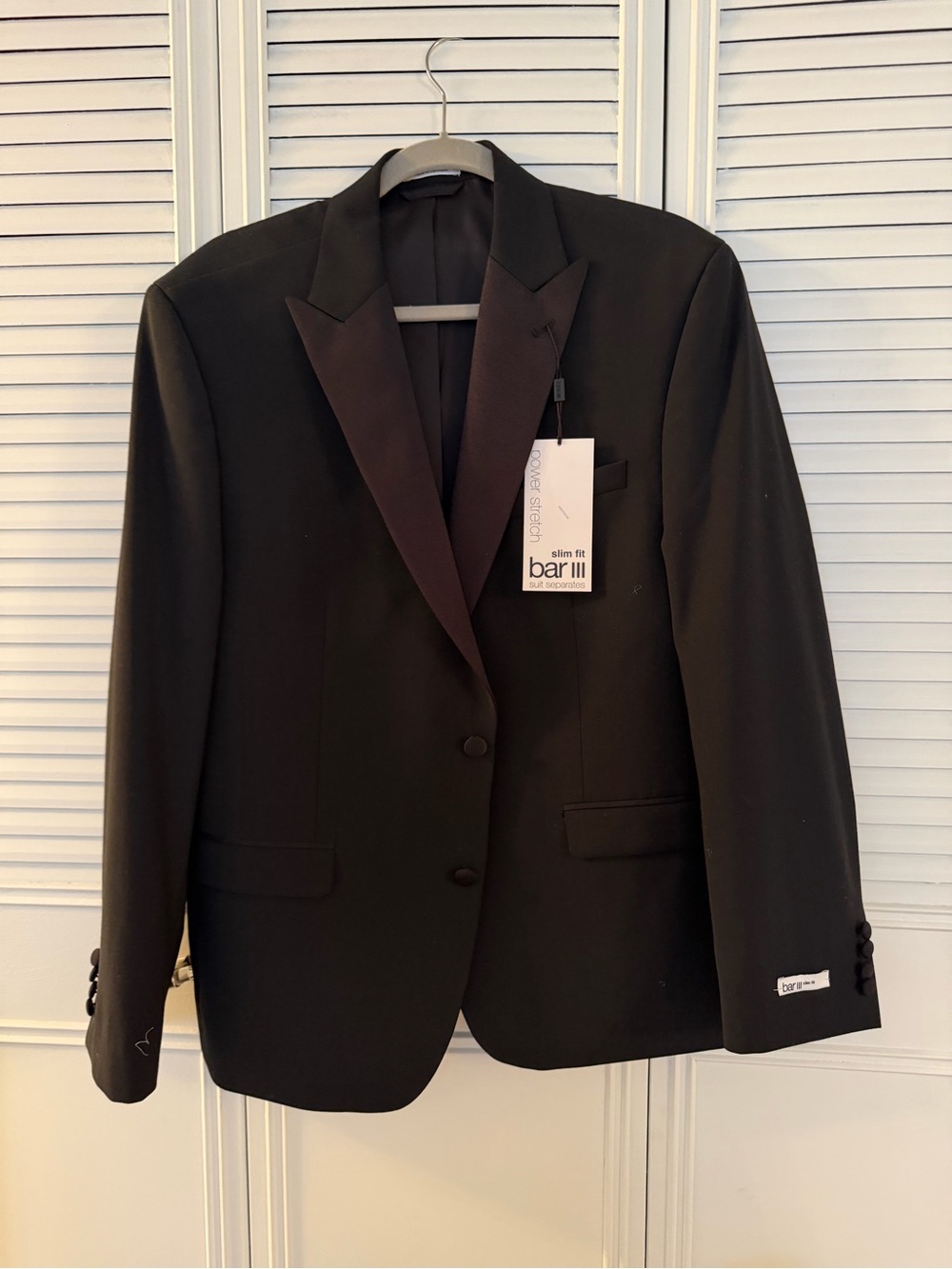 Bar III Black Satin-Trim Tuxedo Blazer